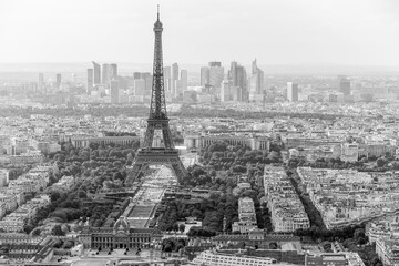 The Eiffel Tower in Paris from above