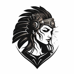 Lady Warrior Logo. Generative AI