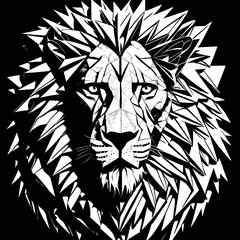 Lion Head Mascot Logo isolated on white background Vector Template Illustration