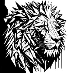 Lion Head Mascot Logo isolated on white background Vector Template Illustration