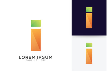 Vector I letter logo design vibrant colors template.