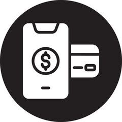 mobile banking glyph icon