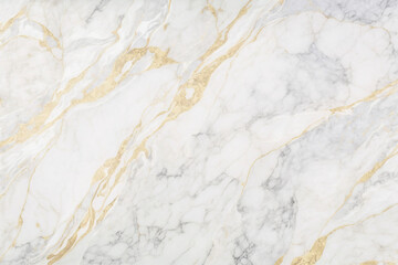 Plakat White and gold marble texture. AI