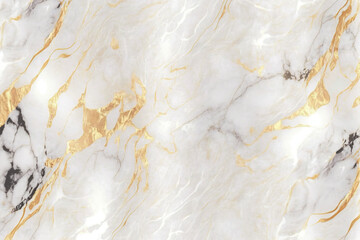 Fototapeta na wymiar White and gold marble texture. AI