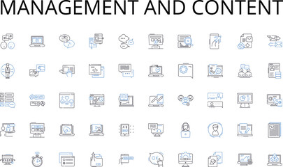 Management and content line icons collection. Employment , Occupation, Career, Workforce, Vocation, Labor, Profession vector and linear illustration. Jobseeker ,Staffing,Recruitment Generative AI