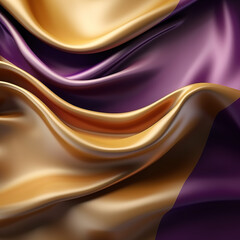 Gold and Purple Gradient Silk Fabric. Abstract Background