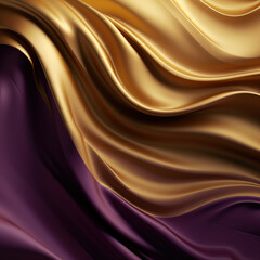 Gold and Purple Gradient Silk Fabric. Abstract Background