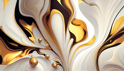Refined Marble and Gold Wallpaper, Elegant Abstract Image with Opulent Textures and Luxurious Accents - Toon Shading. Generative AI