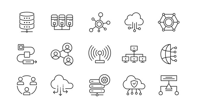 Network line icons