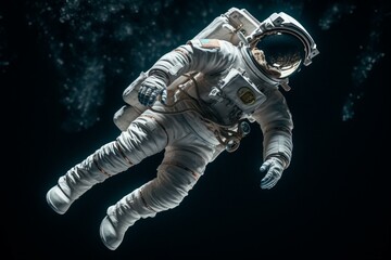 Fototapeta na wymiar Exploration of weightless astronaut floating in space. Generative AI
