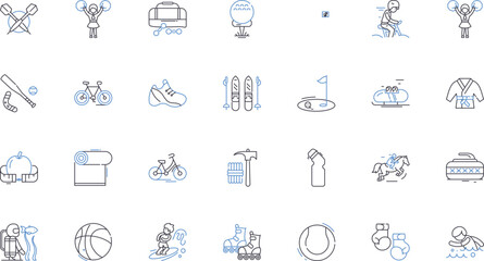 Physical challenges line icons collection. Disability, Paralysis, Amputation, Inclusion, Accessible, Adaptation, Wheelchair vector and linear illustration. Bravery,Resilience,Limitation Generative AI