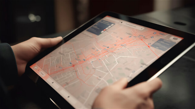 a view of the iPad on which a map can be seen, generativ AI