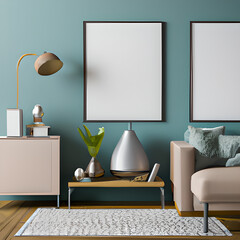 modern living room interior frame mockup, poster mockup, 
