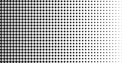 Horizontal gradient halftone pattern. Dot background. Texture template. Vector illustration isolated.	