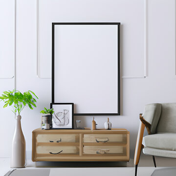 modern living room interior frame mockup, poster mockup, 
