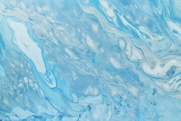 Blue marble abstract background. Decorative acrylic paint pouring rock marble texture. Horizontal Blue wavy abstract pattern, created with Generative AI