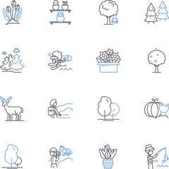 Naklejka premium Mother earth line icons collection. Gaia, Eco-friendly, Sustainability, Preservation, Natural, Organic, Conservation vector and linear illustration. Ecology,Biodiversity,Earthy outline Generative AI