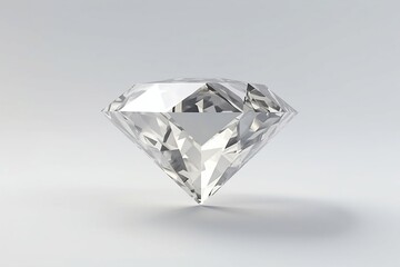 Diamond Isolated on White Background with Minimal Concept