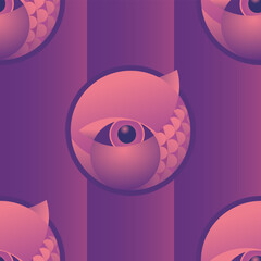 Pattern background with fish eye in modern style