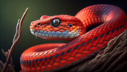 Fototapeta premium close up of a red snake