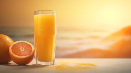 Orange juice. Illustration AI Generative.