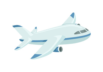 Airplane isolated on white background. Vector cartoon illustration. Flat icon.