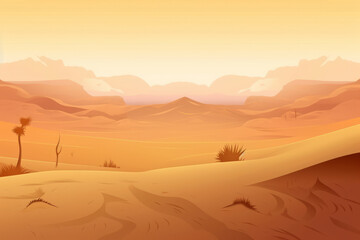 Desert natural background. Illustration AI Generative.