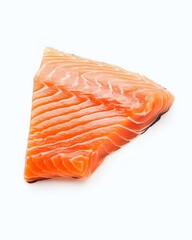 Salmon fillet isolated on white background - Healthy food and diet concept.