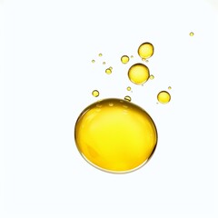 Yellow oil splash isolated on white background.