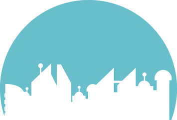 silhouette city skyscraper illustration