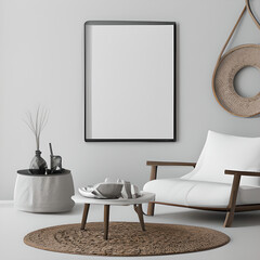 modern living room interior frame mockup, poster mockup, 
