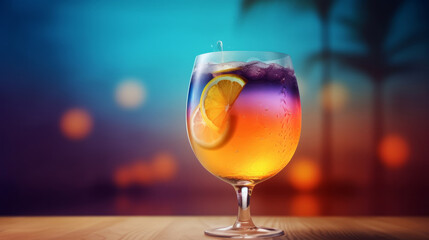 Summer cocktail. Illustration AI Generative.