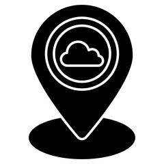 Conceptual flat design icon of weather location 