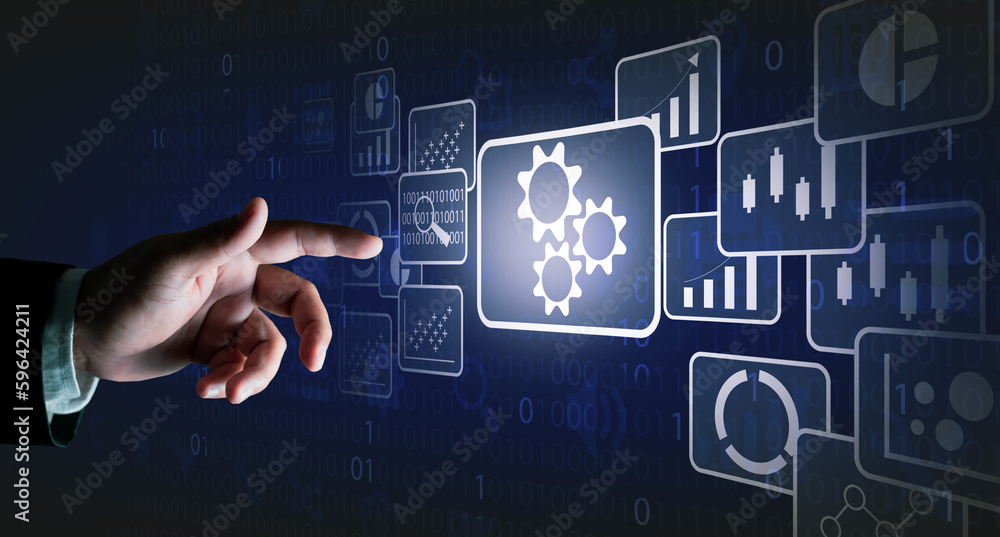 Aufkleber operations management involving business process and workflow, quality control. problem solving, hig