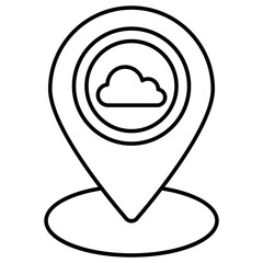 Conceptual flat design icon of weather location 