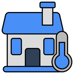 Home temperature icon, editable vector 