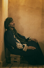 berber man with green turban, merzouga III