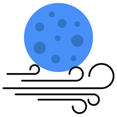 An icon design of windy night 