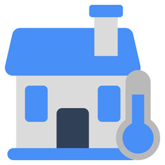 Home temperature icon, editable vector 