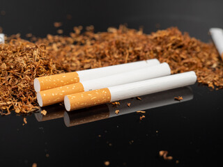 Tobacco and cigarette cases. Cigarettes and tobacco.