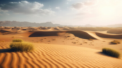 Fototapeta na wymiar Desert natural background. Illustration AI Generative.
