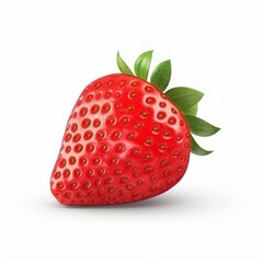 Red strawberry isolated. Illustration AI Generative.