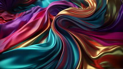 Abstract Background. Silk Waves. Colorful. Generative AI. #15