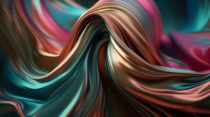 Abstract Background. Silk Waves. Colorful. Generative AI. #10