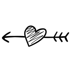 Heart Arrow Doodle Illustration 