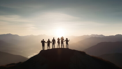 Fototapeta premium Teamwork success concept. Illustration AI Generative.