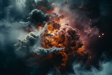 Fototapeta na wymiar Cosmic cloud formation in space. Generative AI