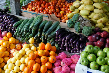 fresh vegetables from a food market in cebu