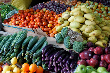 fresh vegetables from a food market in cebu