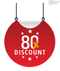 80% Discount Vector banner ribbon design